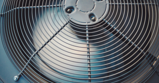 Top view of outdoor HVAC unit