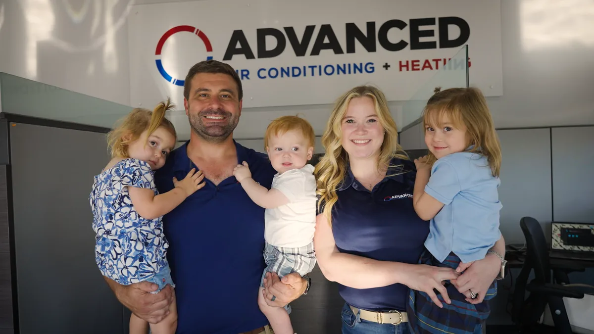 The owners of Advanced Air Conditioning + Heating with their family